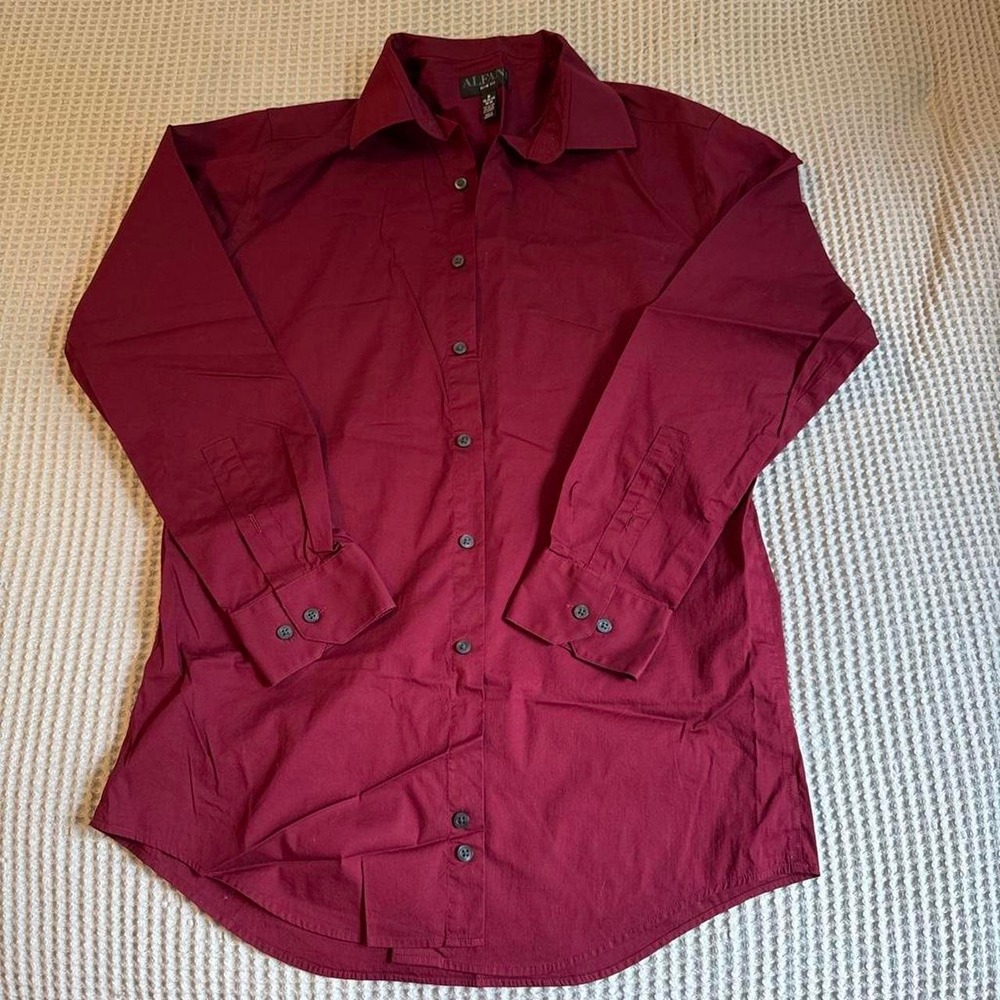Burgundy Alfani men's button-up shirt